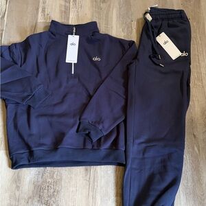ALO Yoga Navy Zip Quarter Zip